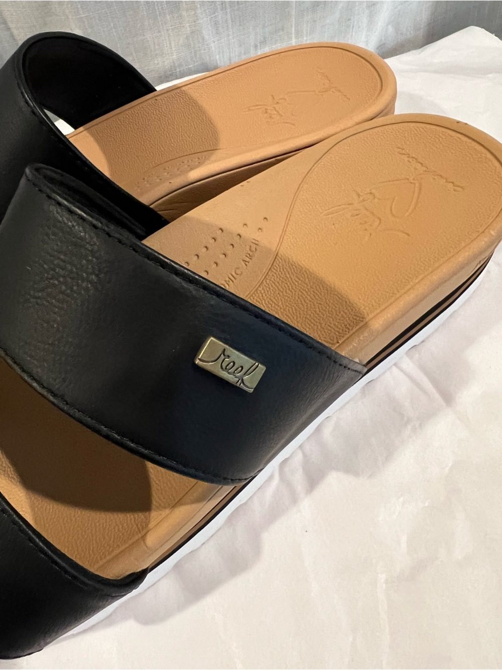 Women’s Reef Black Double-Strap Slide Sandals - Picture 3 of 8